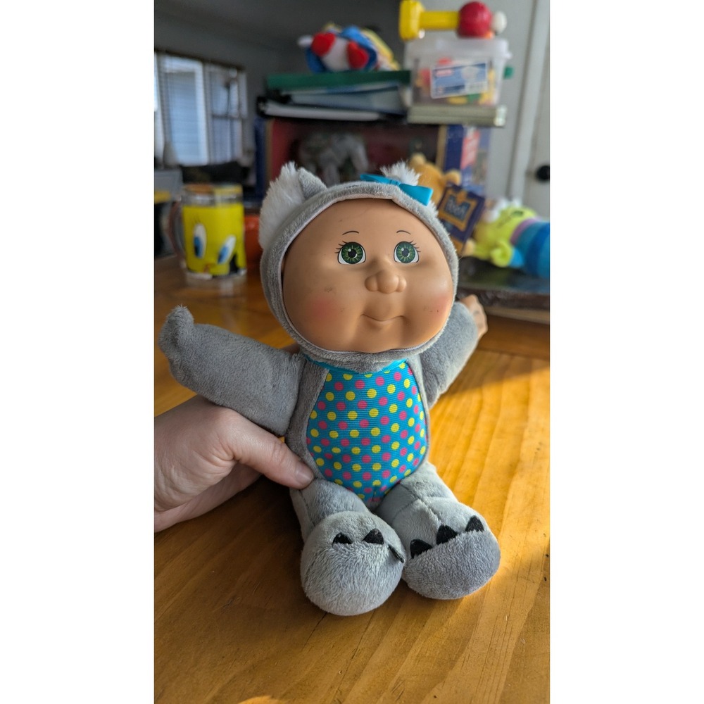 Cabbage Patch Kids Cuties Koala Plush Doll Grey Polka‎ Dot 9 Inch Green Eyes